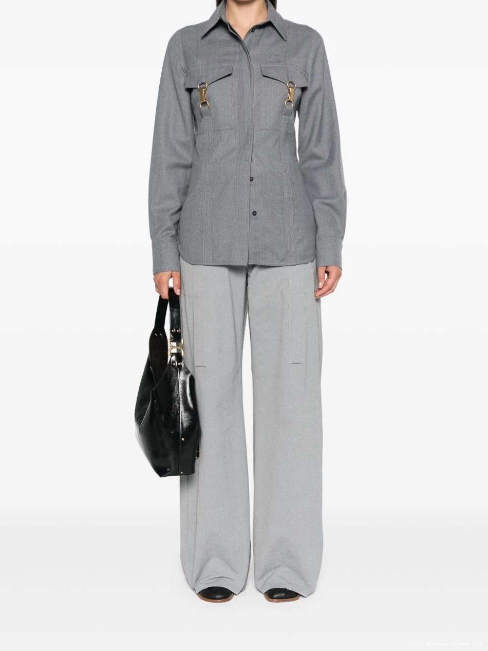 Cheap wool shirt Stella McCartney Women clasp-embellished 0813